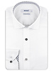 XOOS Men’s white shirt with grey houndstooth lining and matching multicolored buttons (Double Twisted)