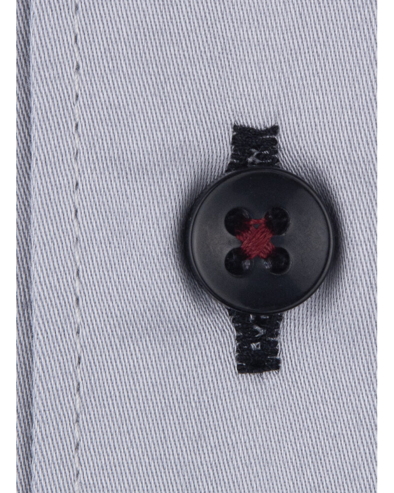 XOOS Chemise homme grise à double boutonnage et doublure carbonne et imprimée