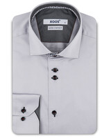 XOOS Chemise homme grise à double boutonnage et doublure carbonne et imprimée