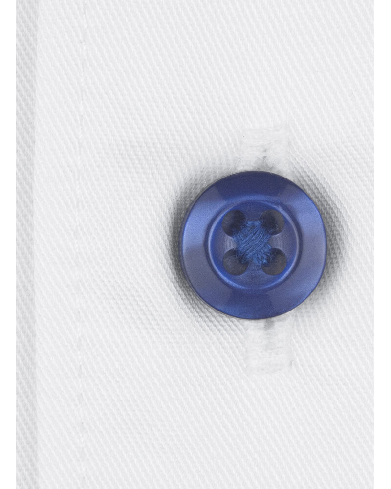 XOOS Chemise homme blanche à doublure bleue à micro pois et imprimée