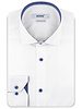 XOOS Chemise homme blanche à doublure bleue à micro pois et imprimée