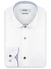 XOOS Chemise homme blanche à doublure ciel imprimée et boutons multicolores assortis (Double Retors)