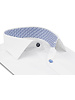 XOOS Men’s white shirt with sky blue printed lining and matching multicolored buttons (Double Twisted)