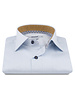 XOOS Men’s diamond blue shirt with mustard micro-dot printed lining (Double Twisted)