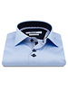 XOOS Chemise homme ciel à double boutonnage et doublure marine et imprimée