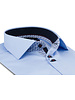XOOS Chemise homme ciel à double boutonnage et doublure marine et imprimée