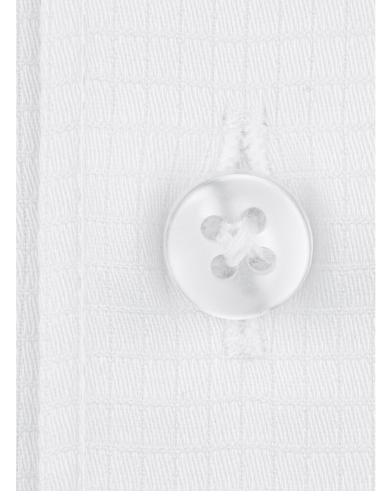 XOOS Chemise homme blanche à micro carreaux ton sur Ton (Double Retors)