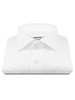 XOOS Men's white shirt with Italian collar in fine twill (Double Twisted)