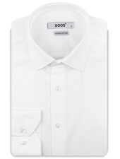XOOS Men's white shirt with French collar in fine twill (Double Twisted)