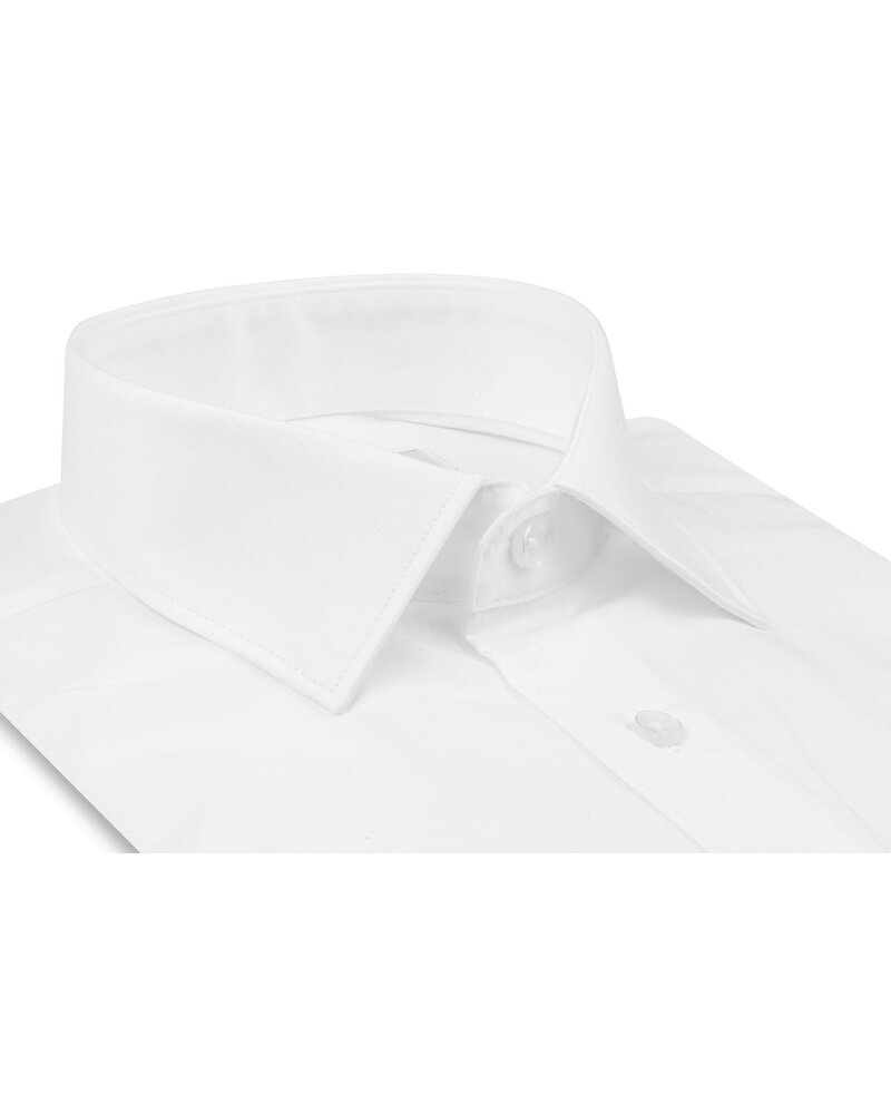 XOOS Men's white shirt with French collar in fine twill (Double Twisted)
