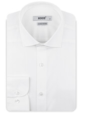 XOOS Men's white shirt with Italian collar in pinpoint oxford (Double Twisted)