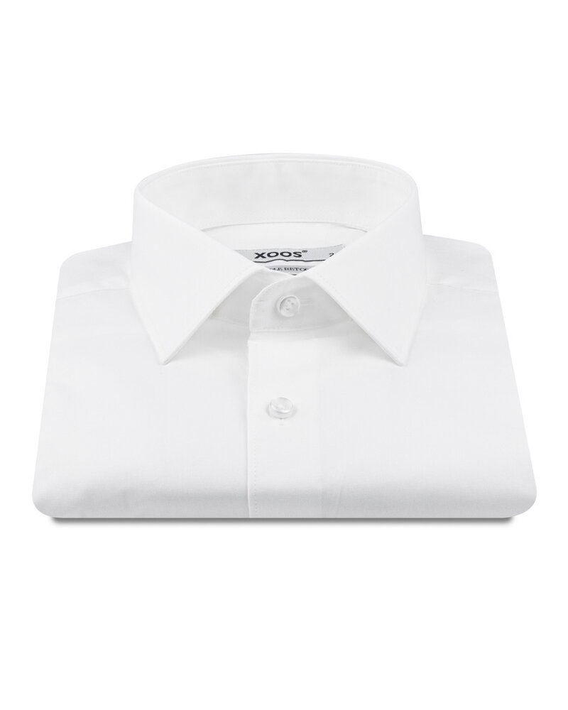 XOOS Men's white shirt with French collar in pinpoint oxford (Double Twisted)