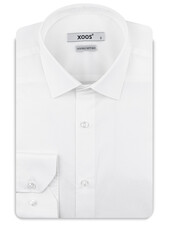 XOOS Chemise homme blanche à col Français en Pinpoint (Double Retors)