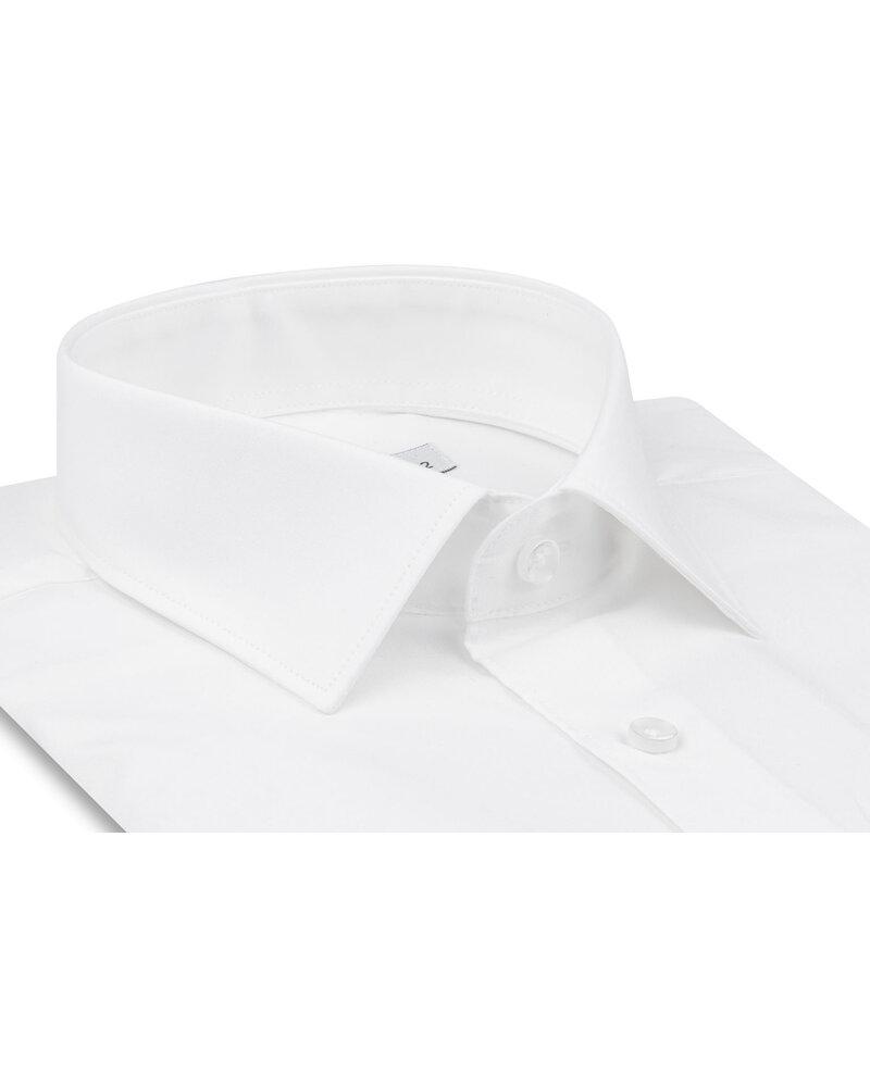 XOOS Chemise homme blanche à col Français en Pinpoint (Double Retors)