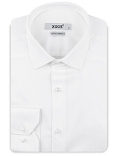 XOOS Chemise homme blanche à col Français en satin de coton