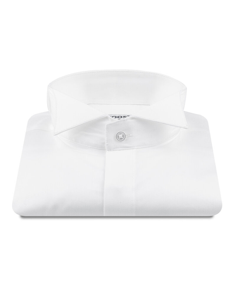 XOOS Chemise blanche à col cassé poignet mousquetaire et gorge cachée