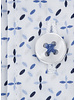 XOOS Chemise homme blanche à motifs imprimés ciel et marine et doublure marine à micro pois