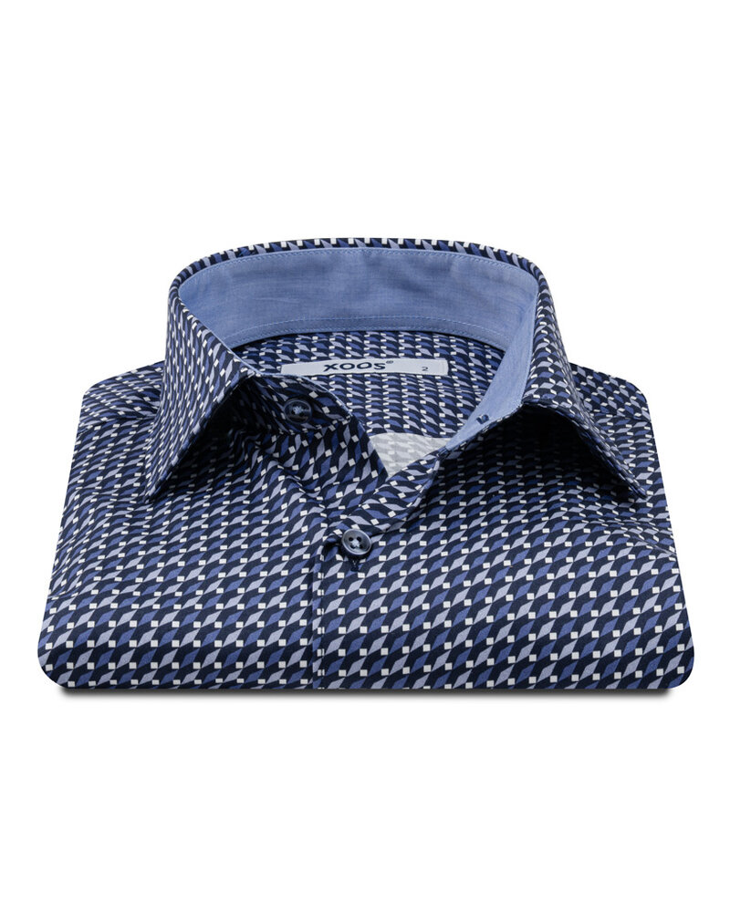 XOOS Men's shirt with a blue and grey print