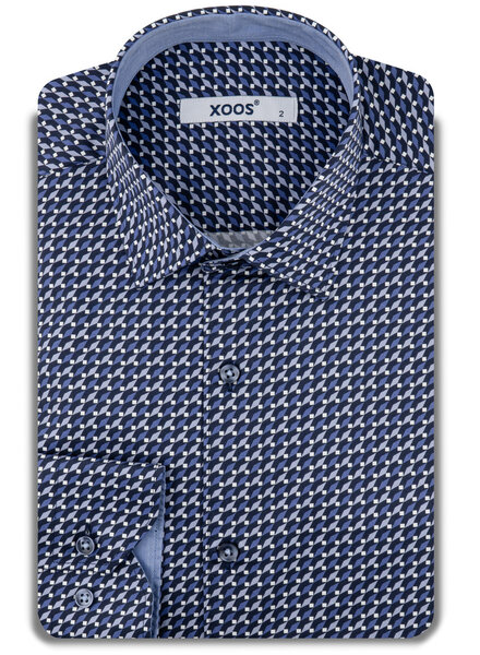 XOOS Men's shirt with a blue and grey print