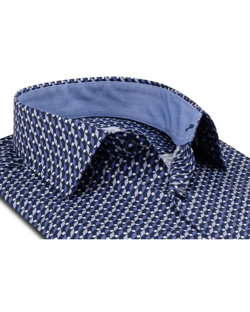 XOOS Men's shirt with a blue and grey print