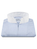 XOOS Men's sky-blue jacquard shirt with a white spread collar (Double Twisted)