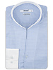 XOOS Men's sky-blue jacquard shirt with a white spread collar (Double Twisted)