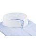 XOOS Chemise homme en jacquard ciel à col Droit ouvert blanc (Double Retors)