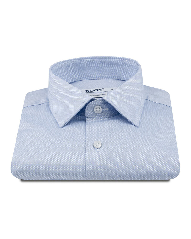 XOOS Chemise homme dobby ciel (Double Retors)