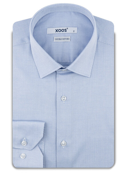 XOOS Men's sky-blue dobby shirt (Double Twisted)