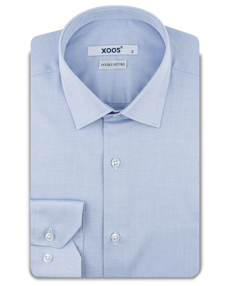 XOOS Men's sky-blue dobby shirt (Double Twisted)