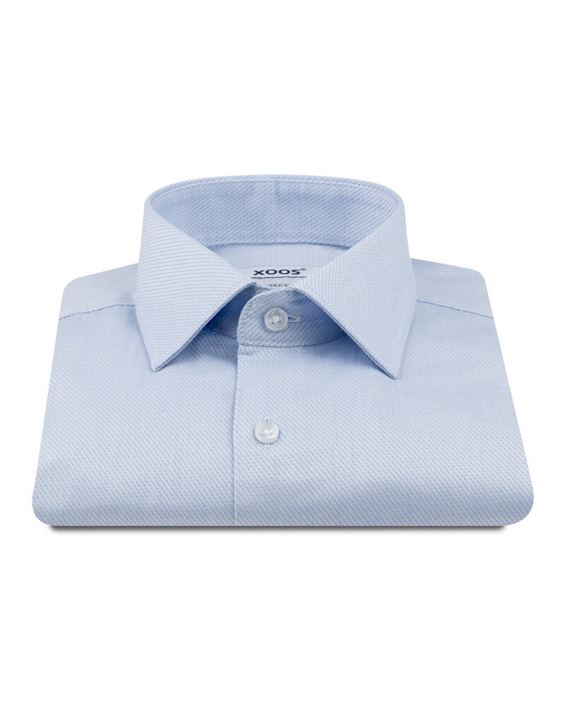 XOOS Chemise homme en coton tissé ciel (Double Retors)