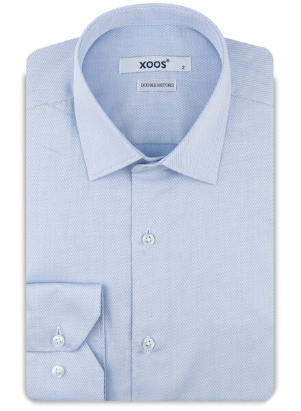 XOOS Men's sky-blue woven cotton shirt (Double Twisted)