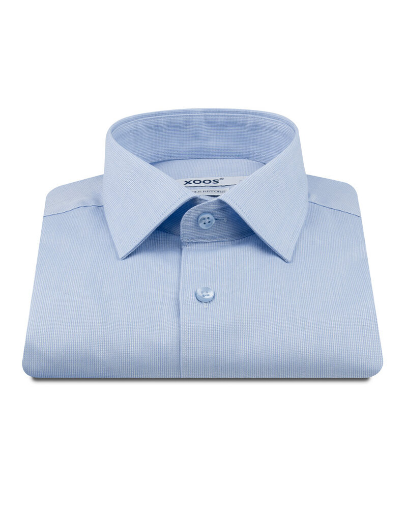 XOOS Chemise homme ciel à col Français (Double Retors)