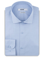 XOOS Chemise homme en pied-de-poule ciel et col Cutaway (Double Retors)