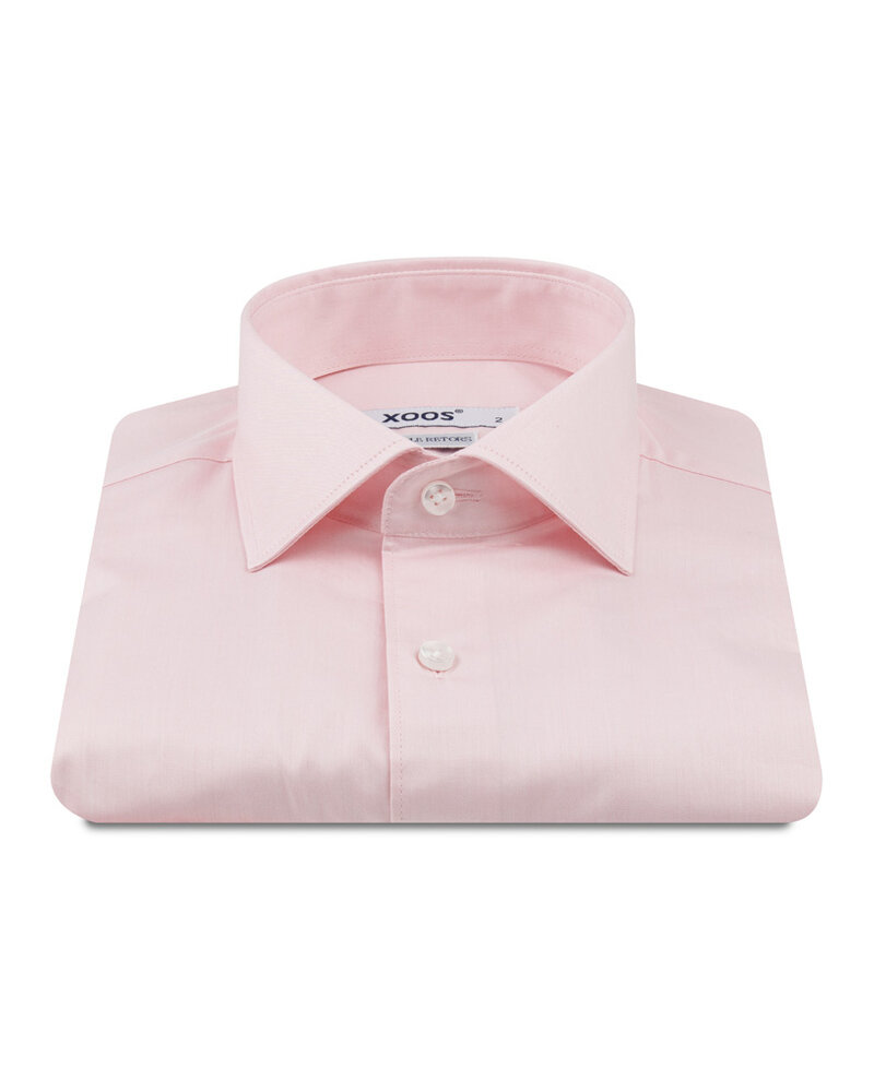 XOOS Chemise homme rose en gabardine (Double Retors)