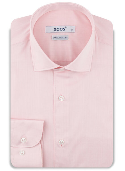 XOOS Men's pink gabardine shirt (Double Twisted)
