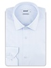 XOOS Men's sky-blue gabardine shirt with French cuffs (Double Twisted)