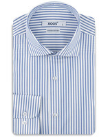 XOOS Chemise homme à rayures ciel et col Cutaway (Double Retors)