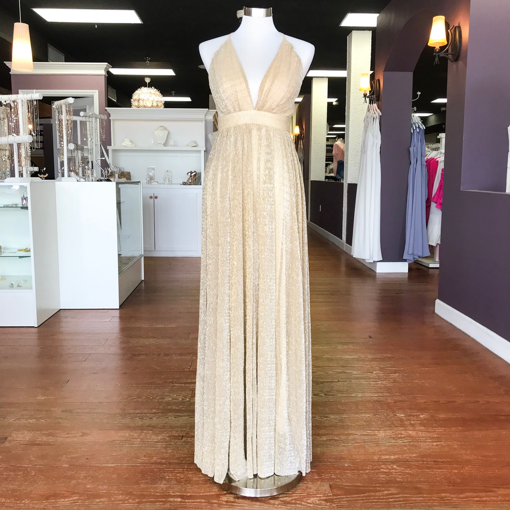 ivory and gold formal dress