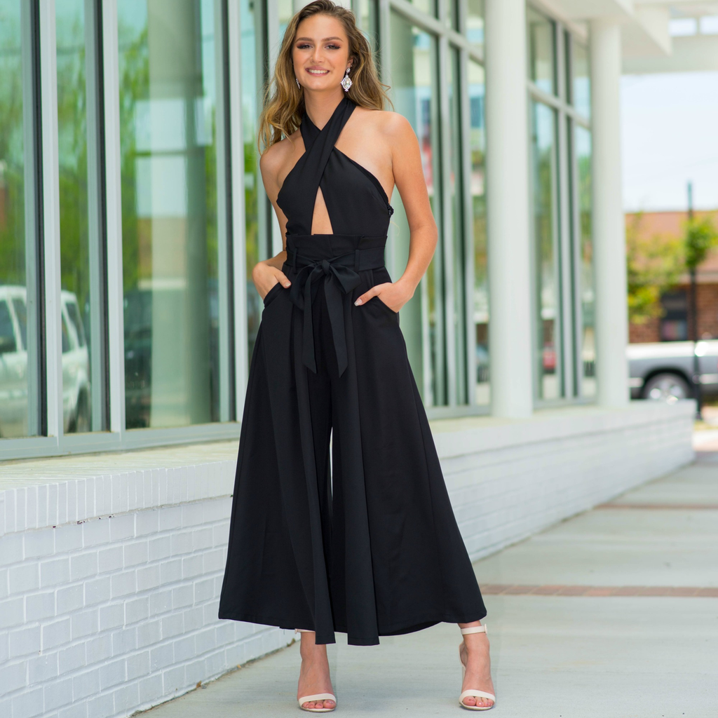 women's formal black jumpsuit