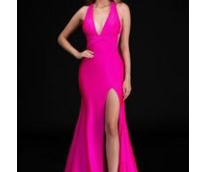 bright pink formal dress