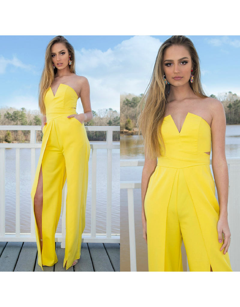 yellow jumpsuit formal