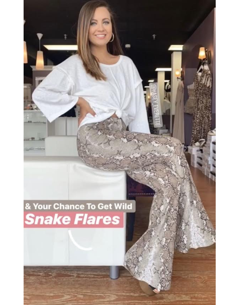 snake flared pants grey
