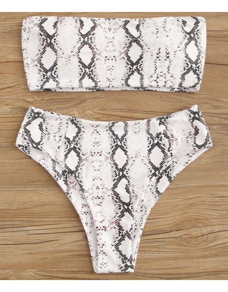 snake print high waisted bikini