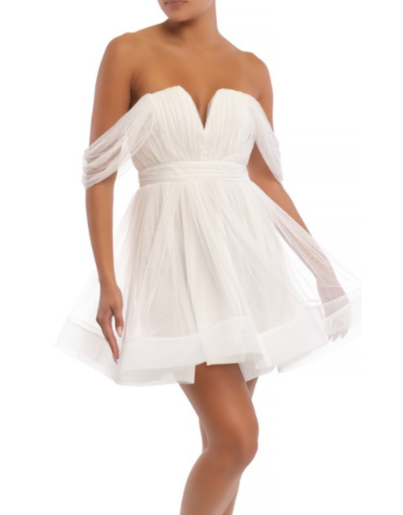 white tulle dress