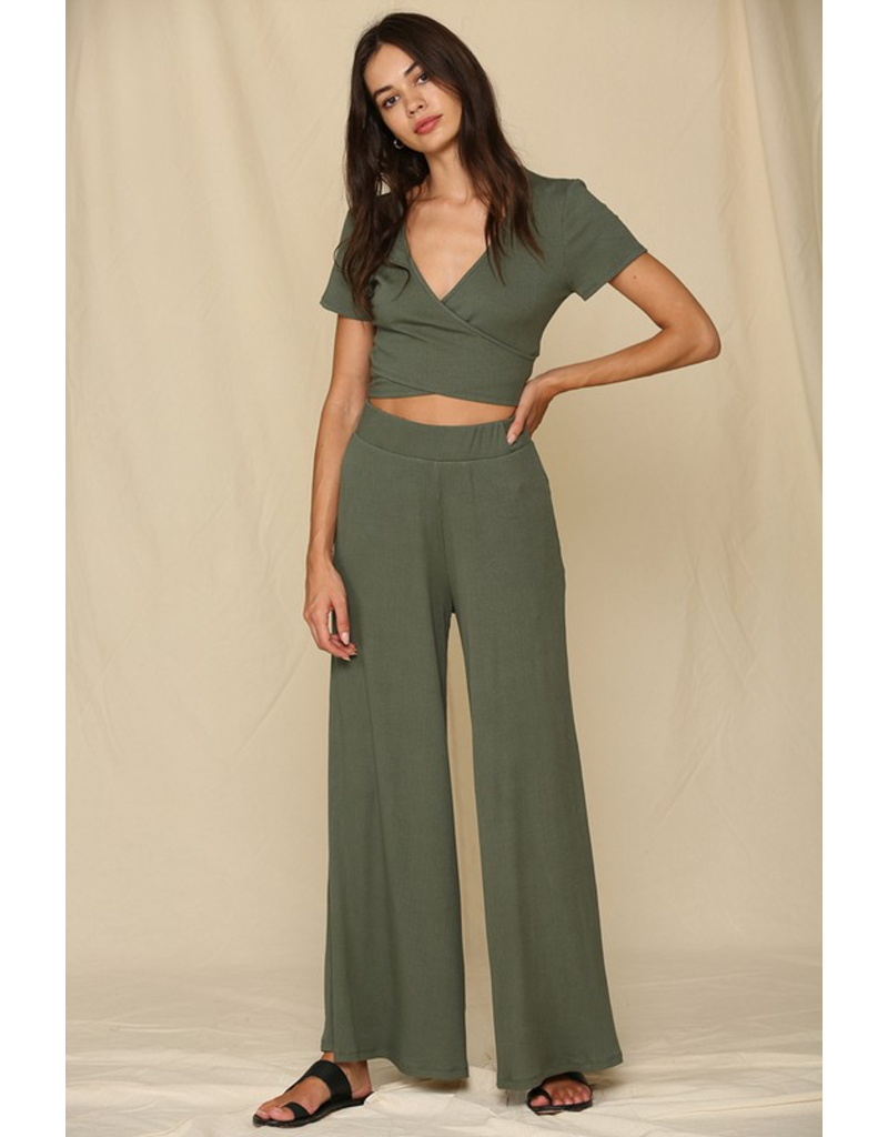 olive flare pants