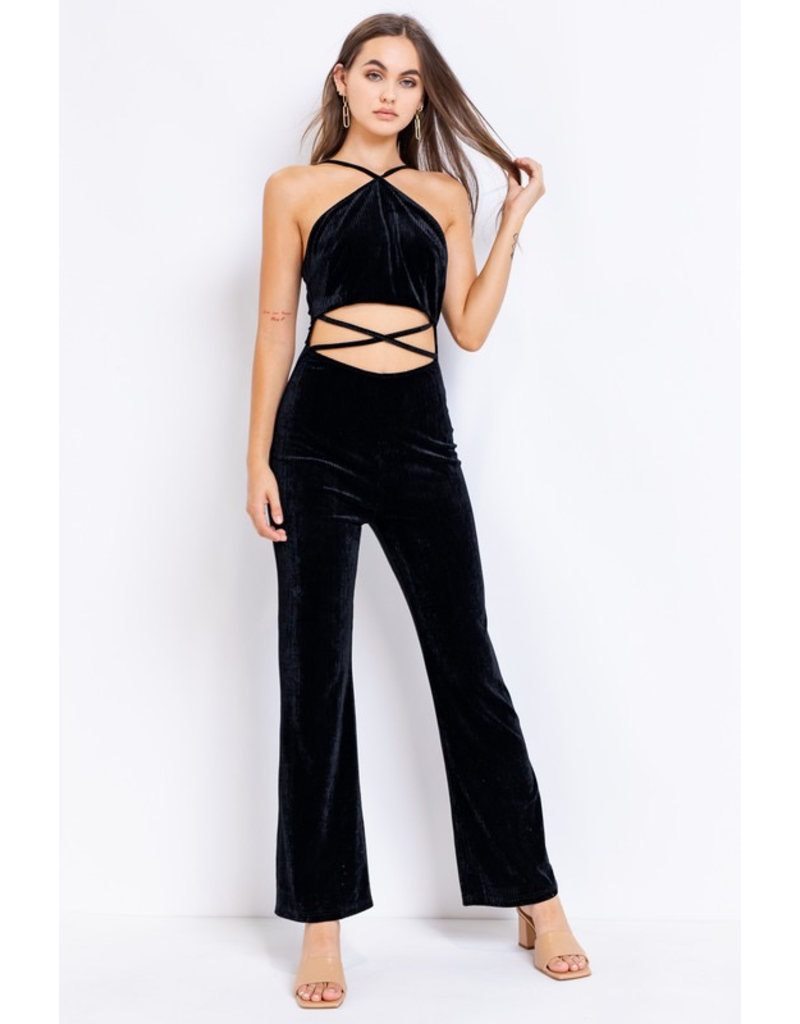 black jumpsuit party