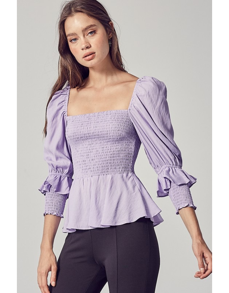 lavender peplum top