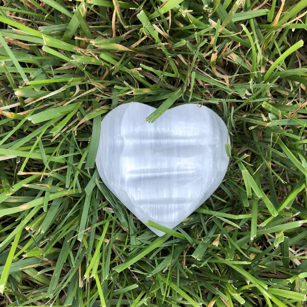 Polished Selenite Heart