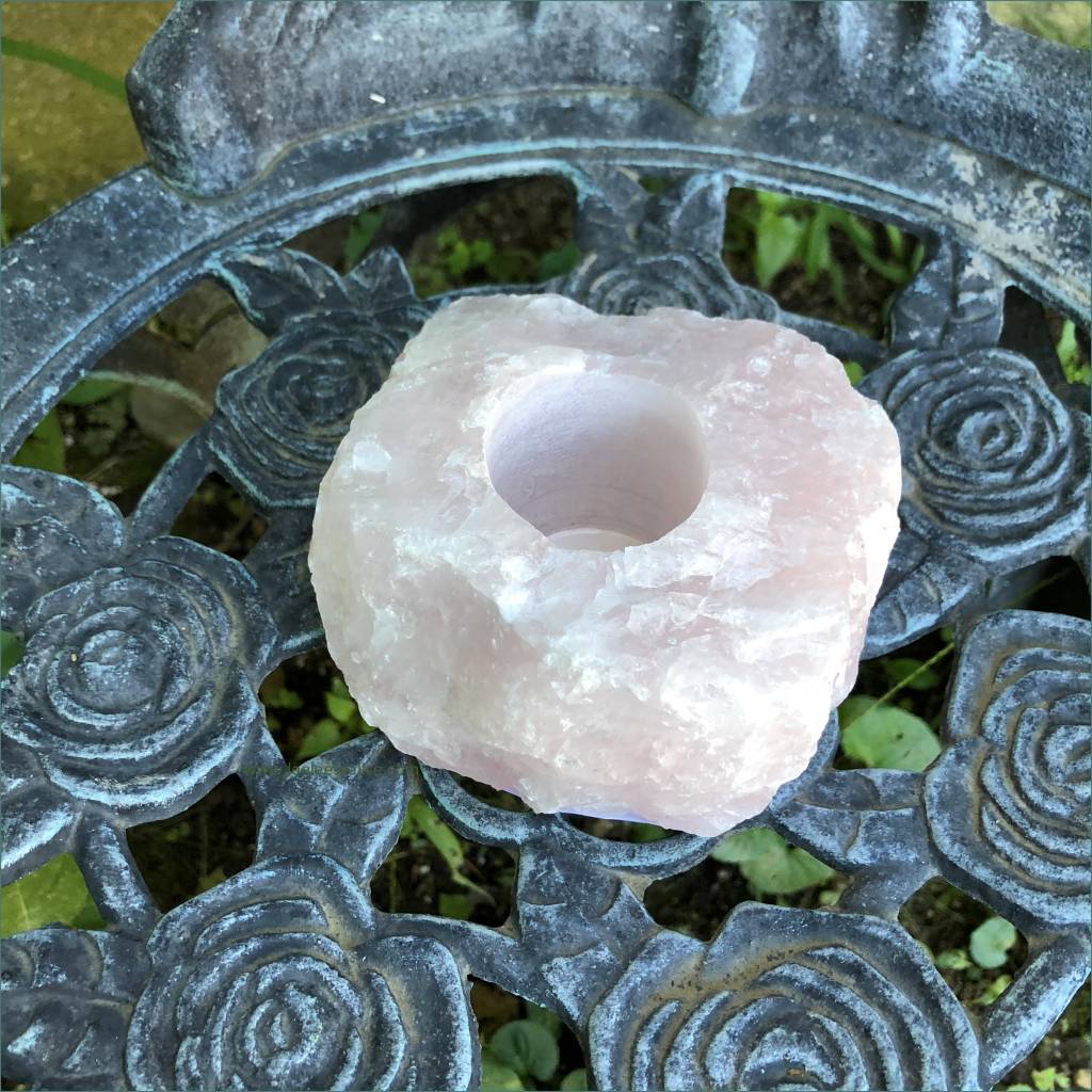 Rose Quartz Tealight Candle Holder